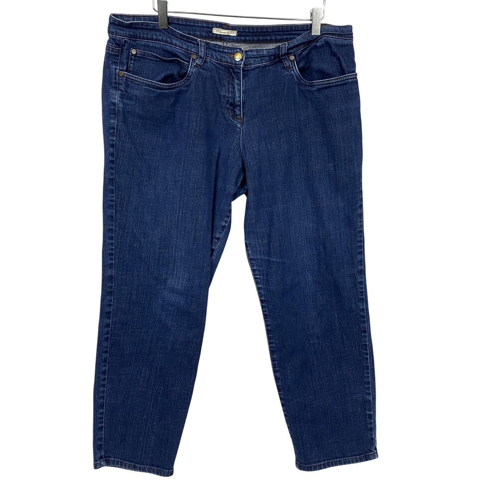 Eileen Fisher Jeans Womens XL Blue Mid Rise Relaxed Straight Ankle 38x25